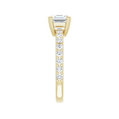 14K Gold Asscher Engagement Ring