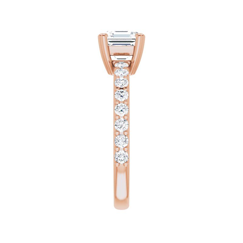 14K Gold Asscher Engagement Ring