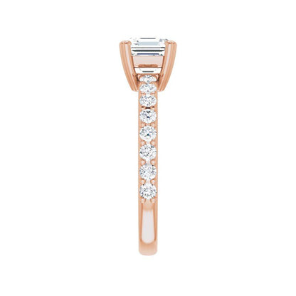 14K Gold Asscher Engagement Ring