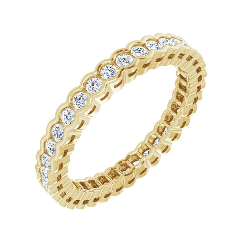 14K Gold Diamond Wave Eternity Band