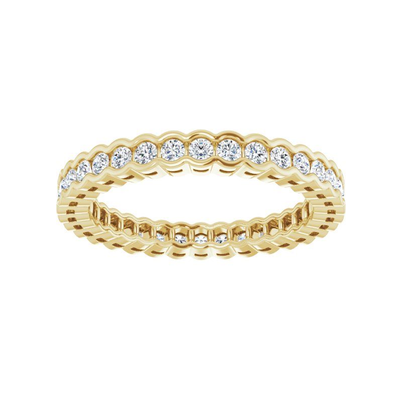 14K Gold Diamond Wave Eternity Band