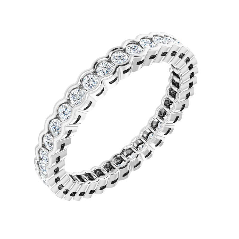 14K Gold Diamond Wave Eternity Band