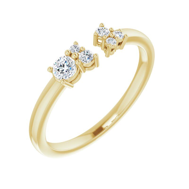 14K Gold 1/6 CTW Diamond Negative Space Ring