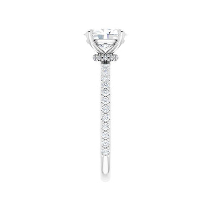 14K Gold Oval Accented Engagement Ring