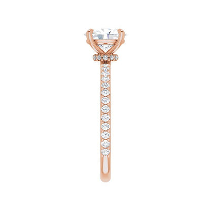 14K Gold Oval Accented Engagement Ring
