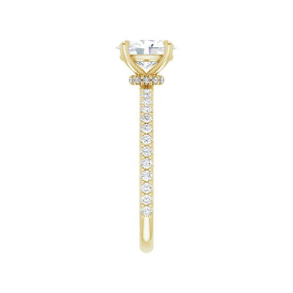 14K Gold Oval Accented Engagement Ring
