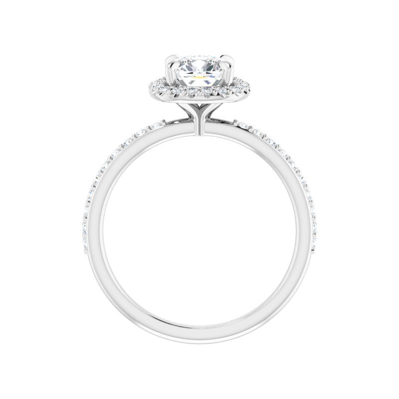 14K Gold Cushion Halo Glow Engagement Ring