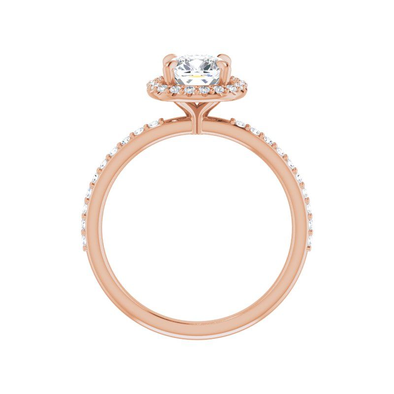 14K Gold Cushion Halo Glow Engagement Ring