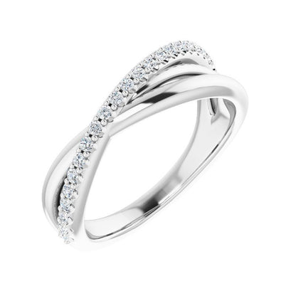 14K Gold Diamond Criss-Cross Ring