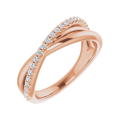 14K Gold Diamond Criss-Cross Ring