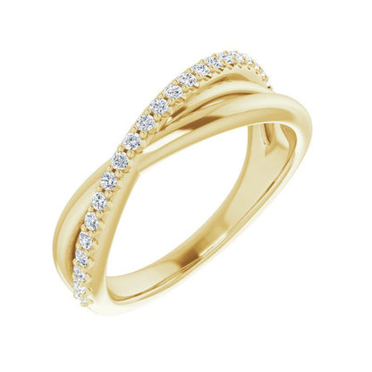 14K Gold Diamond Criss-Cross Ring