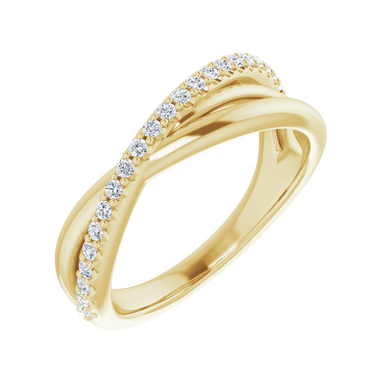 14K Gold 1/5 CTW Diamond Criss-Cross Ring