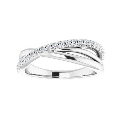 14K Gold Diamond Criss-Cross Ring