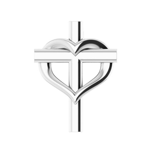 14K Gold Youth Cross with Heart Pendant