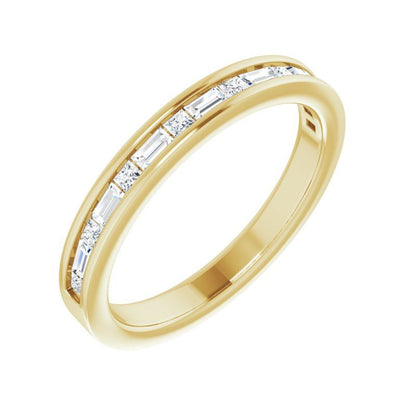 14K Gold Diamond Stylish Channel-Set Anniversary Band