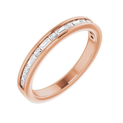 14K Gold Diamond Stylish Channel-Set Anniversary Band