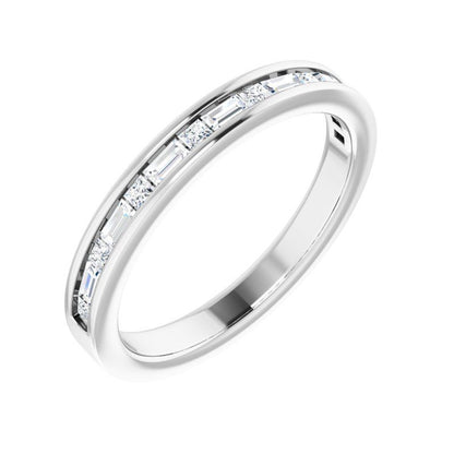 14K Gold Diamond Stylish Channel-Set Anniversary Band