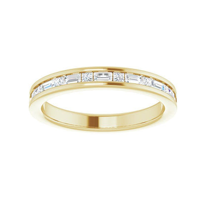 14K Gold Diamond Stylish Channel-Set Anniversary Band