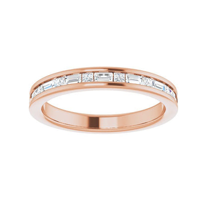 14K Gold Diamond Stylish Channel-Set Anniversary Band