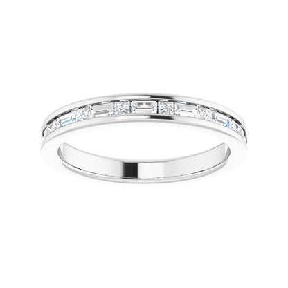 14K Gold Diamond Stylish Channel-Set Anniversary Band