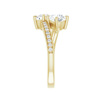 14K Two Soul in One Engagement Ring
