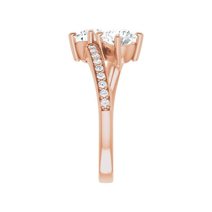14K Two Soul in One Engagement Ring
