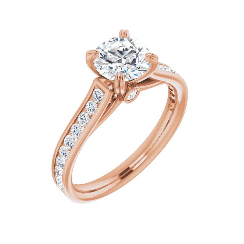 14K Gold Round Engagement Ring