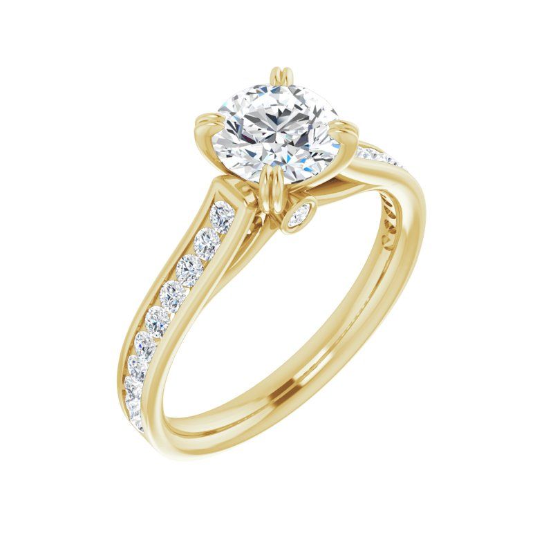 14K Gold Round Engagement Ring