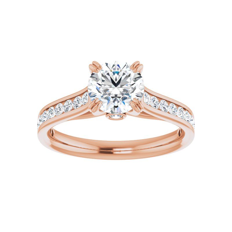 14K Gold Round Engagement Ring