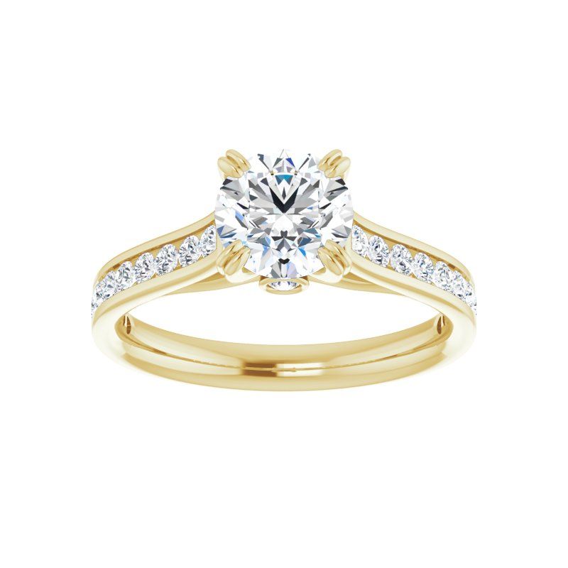 14K Gold Round Engagement Ring