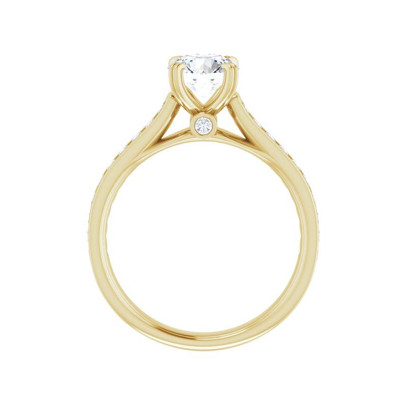 14K Gold Round Engagement Ring