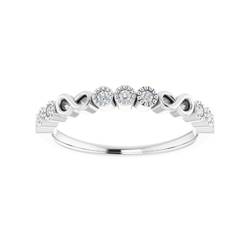 Platinum Diamond Bezel Set Infinity Inspired Anniversary Band