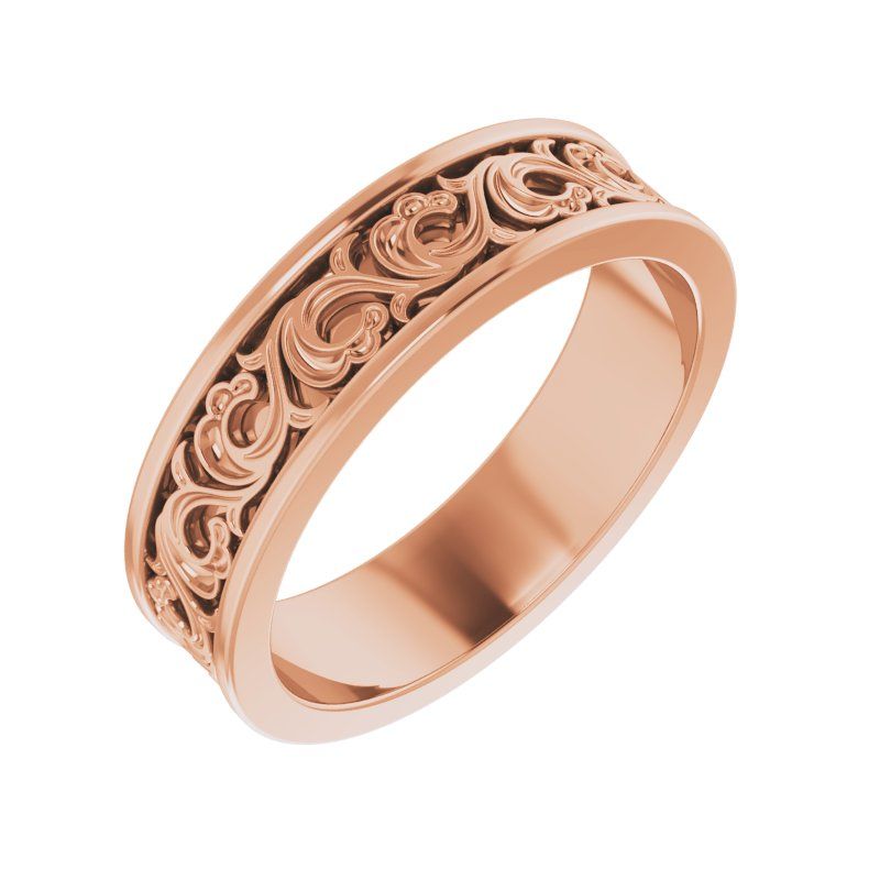 14K Gold 6 mm Sculptural-Inspired Band