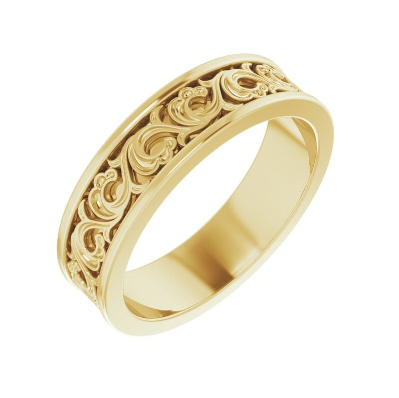 14K Gold 6 mm Sculptural-Inspired Band