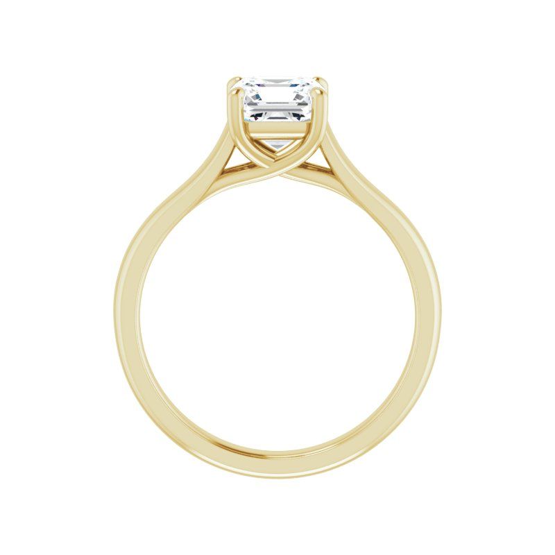 14K Gold Asscher/Princess Christina Engagement Ring