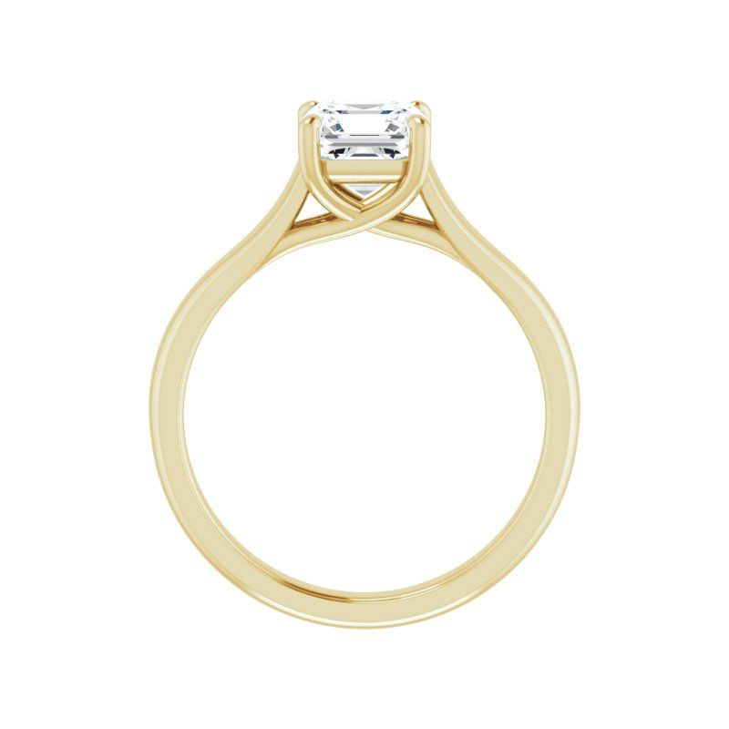 14K Gold Asscher/Princess Christina Engagement Ring