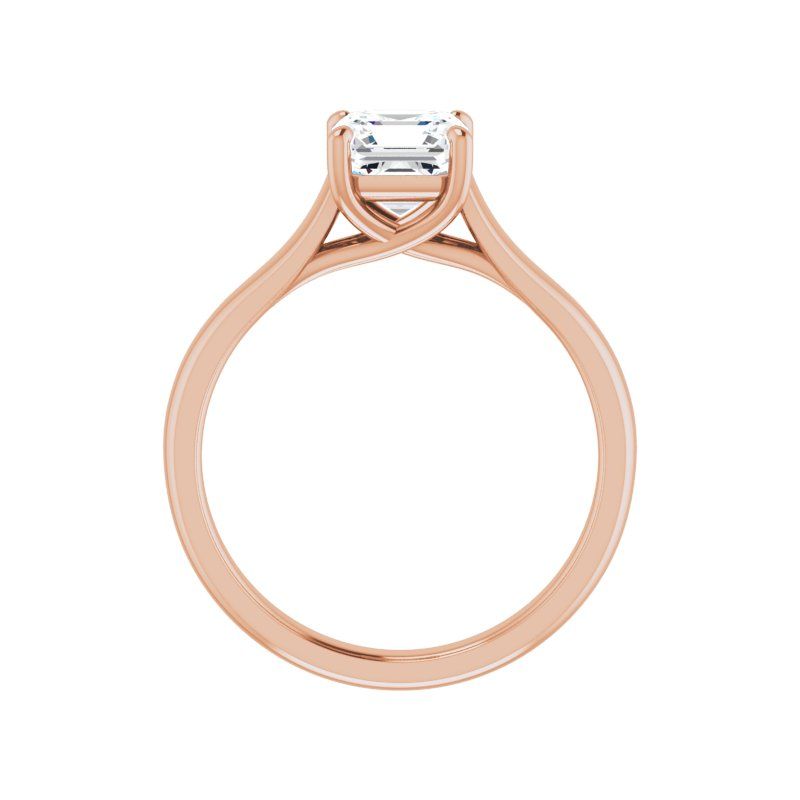 14K Gold Asscher/Princess Christina Engagement Ring