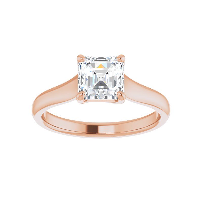 14K Gold Asscher/Princess Christina Engagement Ring