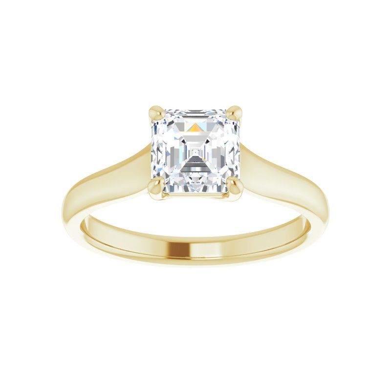 14K Gold Asscher/Princess Christina Engagement Ring