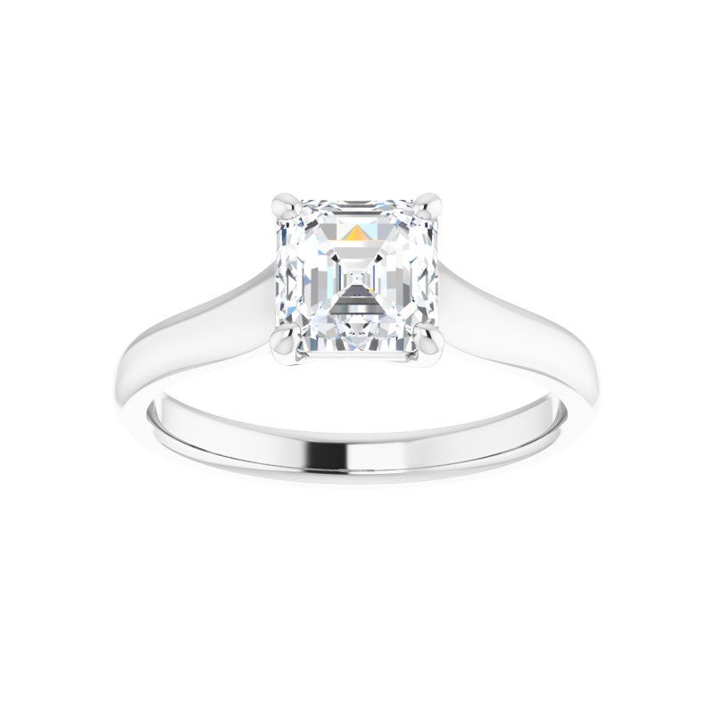 14K Gold Asscher/Princess Christina Engagement Ring