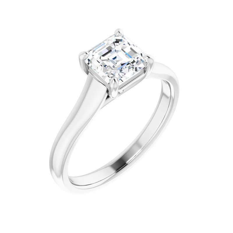 14K Gold Asscher/Princess Christina Engagement Ring