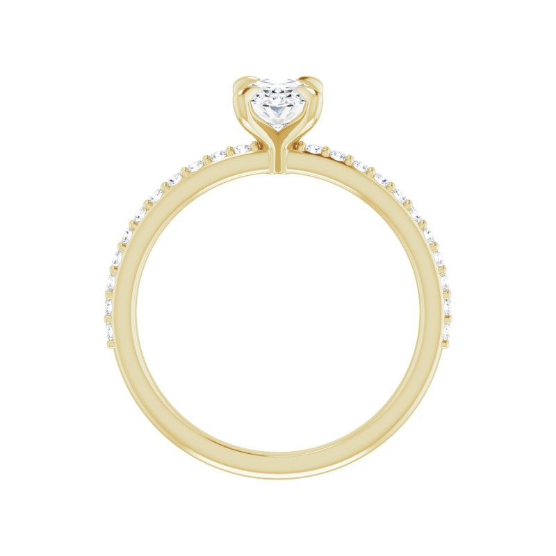 14K Gold Oval Isha Engagement Ring