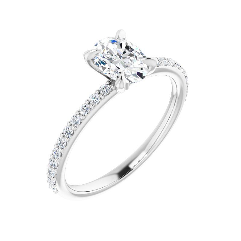 14K Gold Oval Isha Engagement Ring