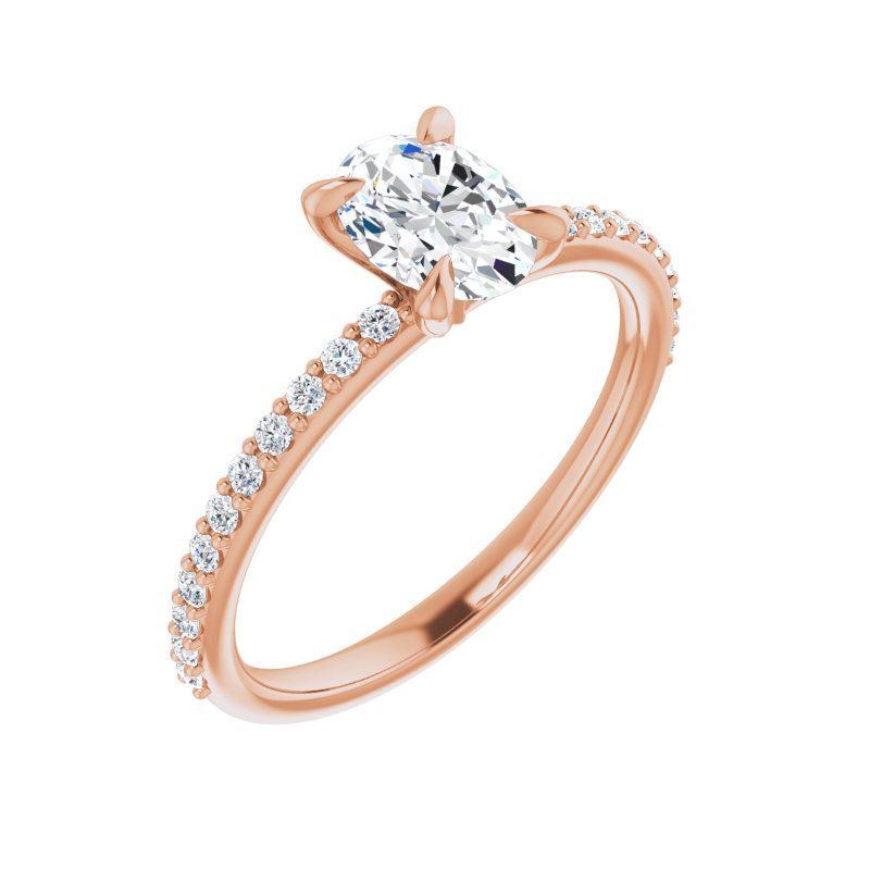 14K Gold Oval Isha Engagement Ring