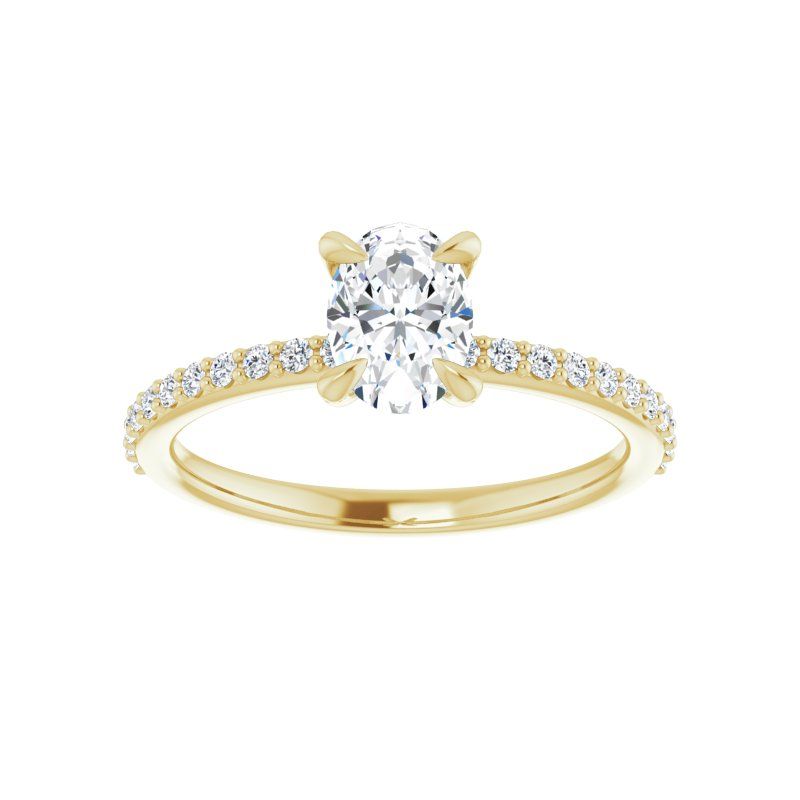 14K Gold Oval Isha Engagement Ring