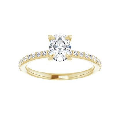14K Gold Oval Isha Engagement Ring