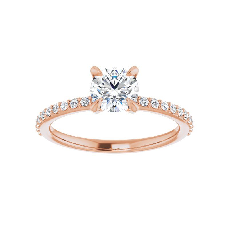 14K Gold Round Engagement Ring