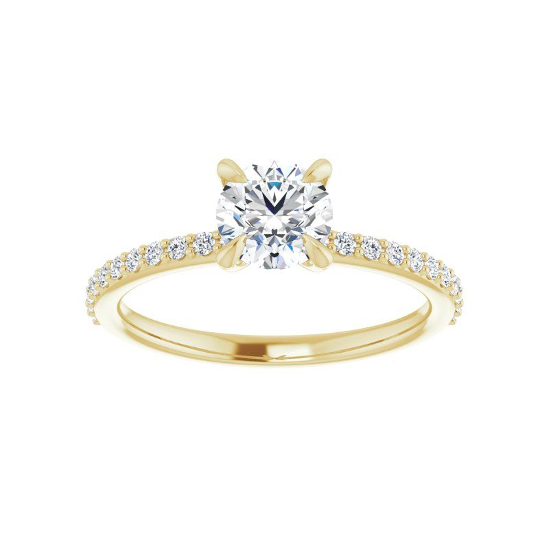 14K Gold Round Engagement Ring