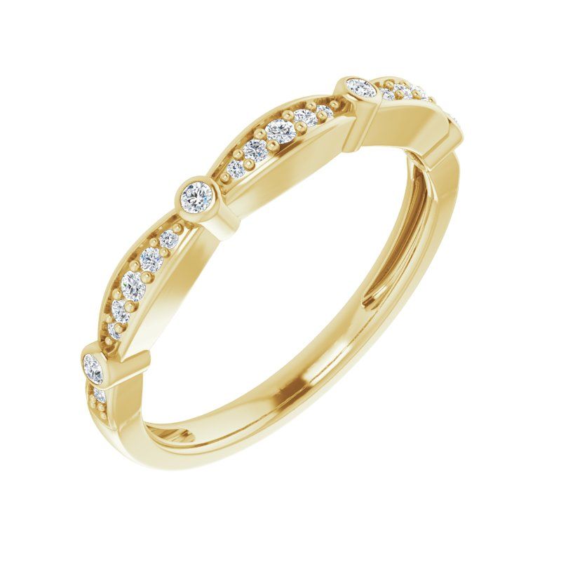 14K Gold Diamond Jump Stackable Band