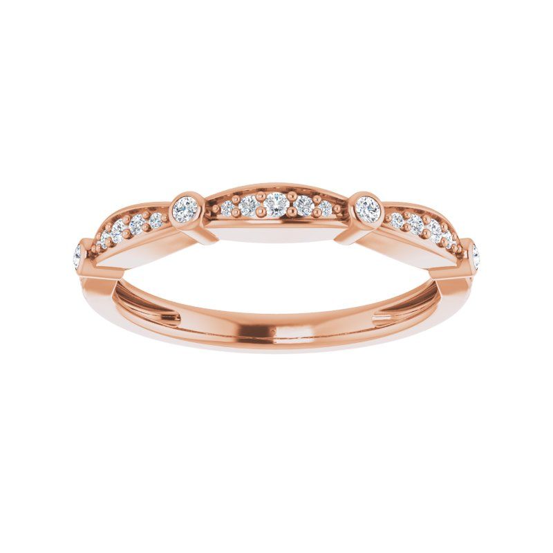 14K Gold Diamond Jump Stackable Band